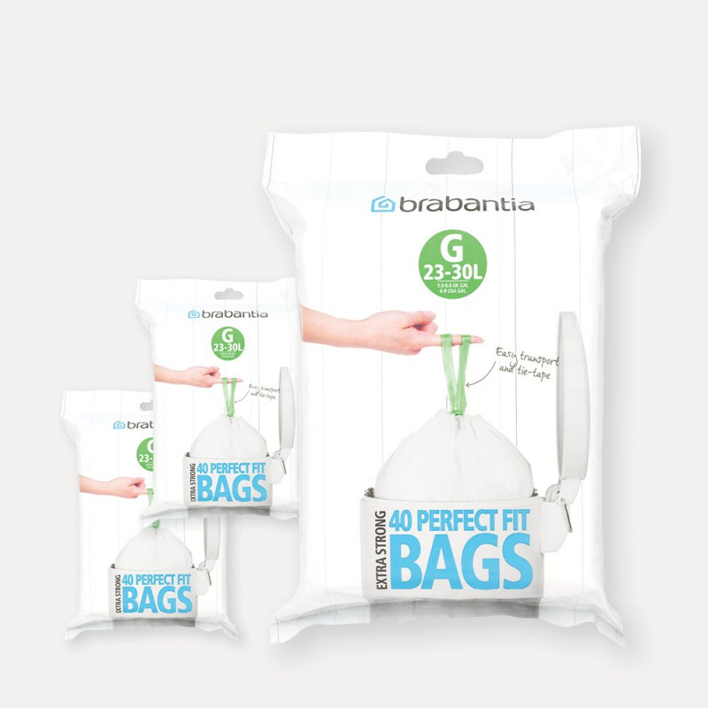 Brabantia - Rouleau 10 sacs poubelles 50 l blanc Code H