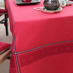 Nappe jacquard Natif 250x150cm rouge 