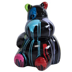 Hippo assis Trash noir 47 cm