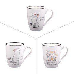 Mug Funny Cat 34 cl (lot de 3)