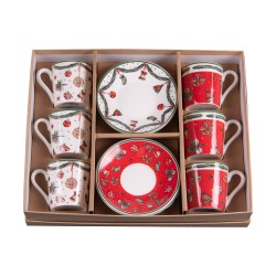 Coffret de 6 tasses et sous tasses à café Bells 10 cl