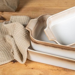 Set de 3 plats à four beige 24, 31 et 35 cm