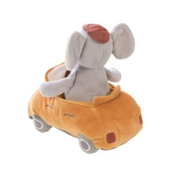 Peluche Arthur l'éléphant en voiture