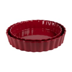 Set de 2 tourtières Rouge 24,5 et 28 cm