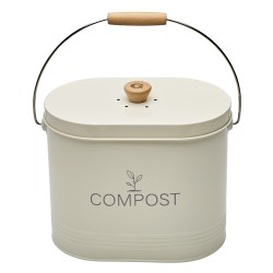 Seau compost ovale beige 7L