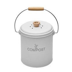 Seau compost rond blanc 4,5L