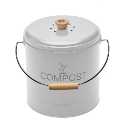 Seau compost rond blanc 8L