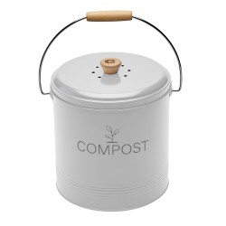 Seau compost rond blanc 8L