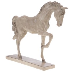 Cheval sur socle crème 55 cm