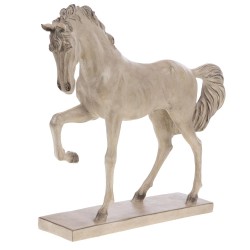 Cheval sur socle crème 55 cm