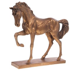 Cheval sur socle patine 55 cm