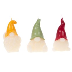 Bougie Gnome Alfred rouge (lot de 4)