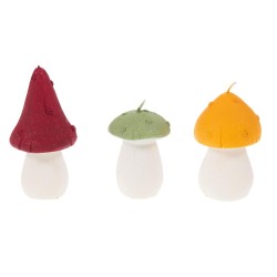 Bougie champignon rouge 13 cm (lot de 4)