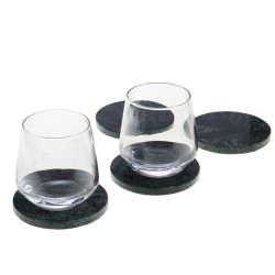 Set de 4 dessous de verre Marbre vert 10,5 cm