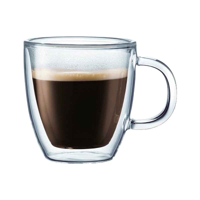 Star Deco - Tasse à café en verre double paroi isolée en